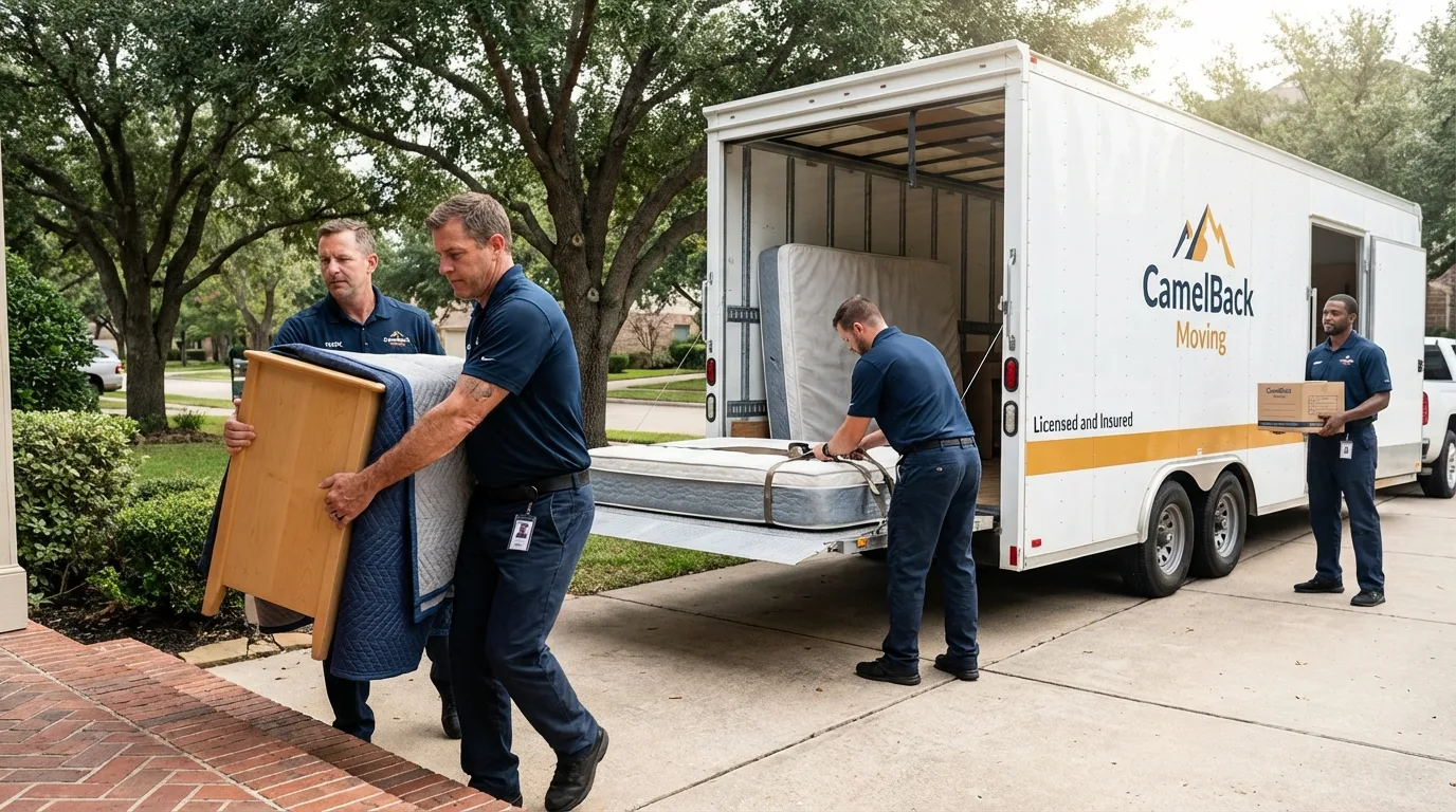 Crew loading residential truck for cross-state move from Adamstown, PA